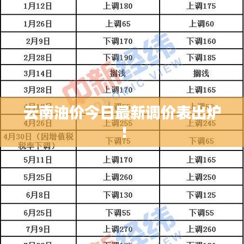 云南油价今日最新调价表出炉！