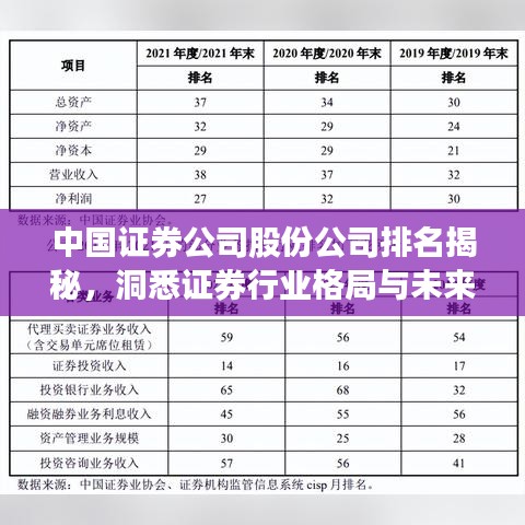 中国证券公司股份公司排名揭秘，洞悉证券行业格局与未来发展趋势