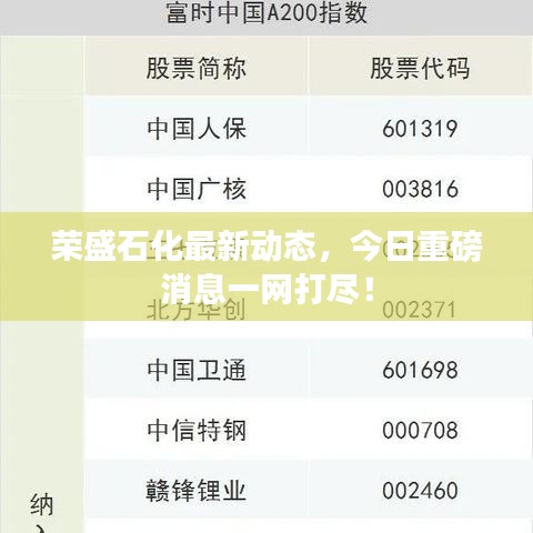 荣盛石化最新动态，今日重磅消息一网打尽！