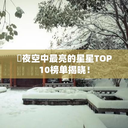 ✨夜空中最亮的星星TOP10榜单揭晓！
