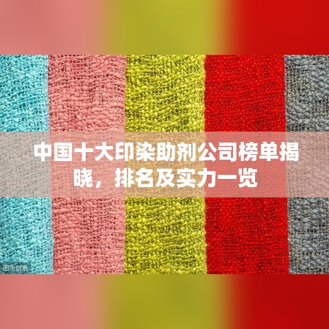 中国十大印染助剂公司榜单揭晓，排名及实力一览