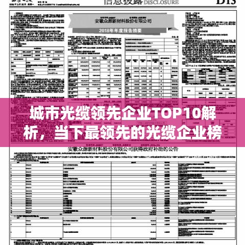 城市光缆领先企业TOP10解析，当下最领先的光缆企业榜单