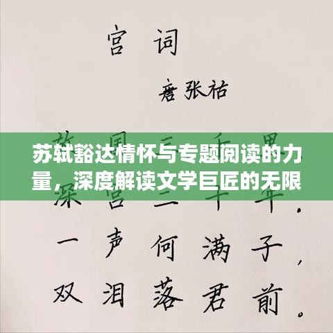 苏轼豁达情怀与专题阅读的力量，深度解读文学巨匠的无限魅力