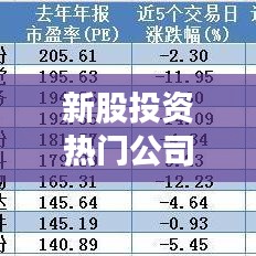 新股投资热门公司排名榜单出炉！