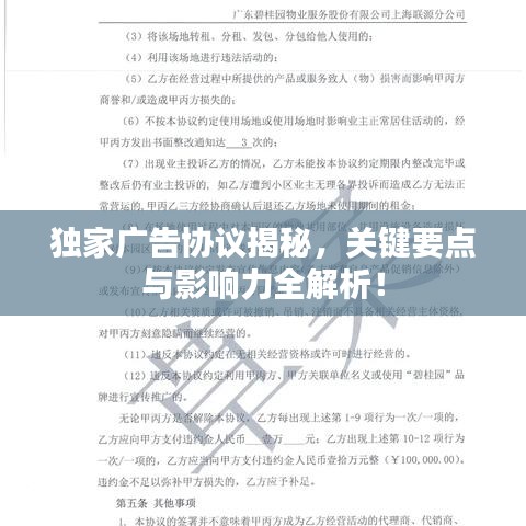 独家广告协议揭秘，关键要点与影响力全解析！
