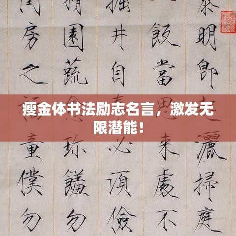 瘦金体书法励志名言，激发无限潜能！